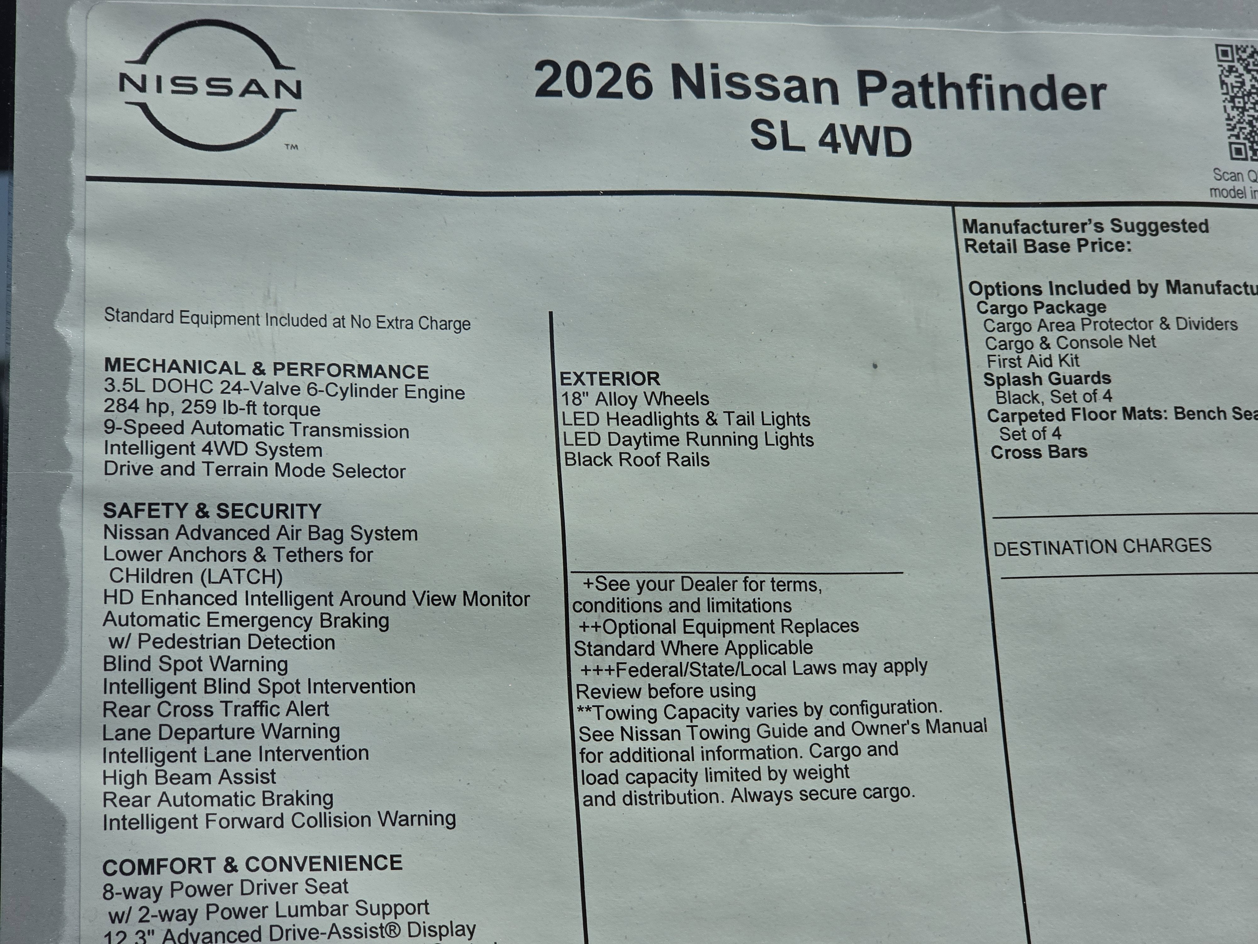 2026 Nissan Pathfinder SL