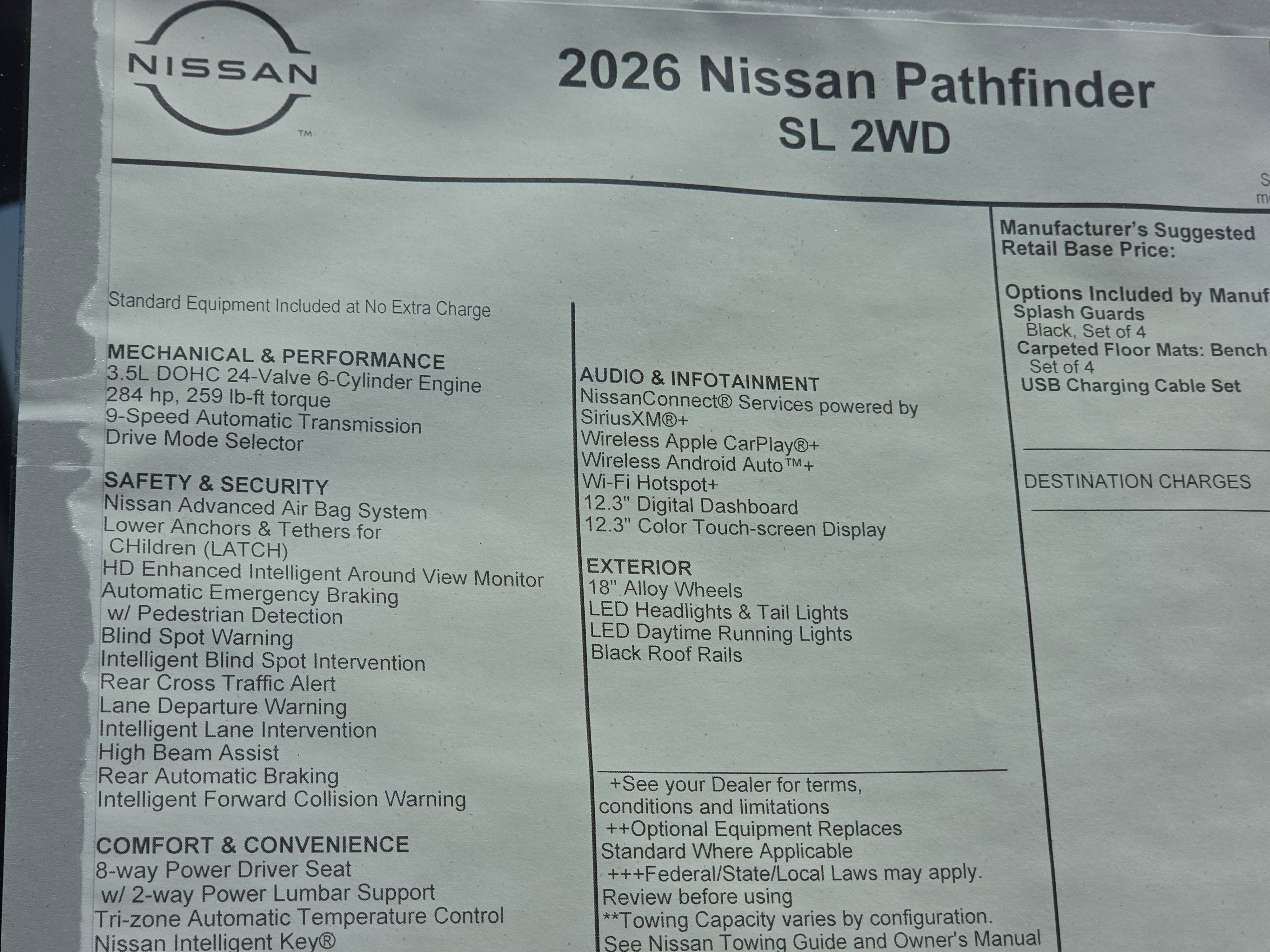 2026 Nissan Pathfinder SL