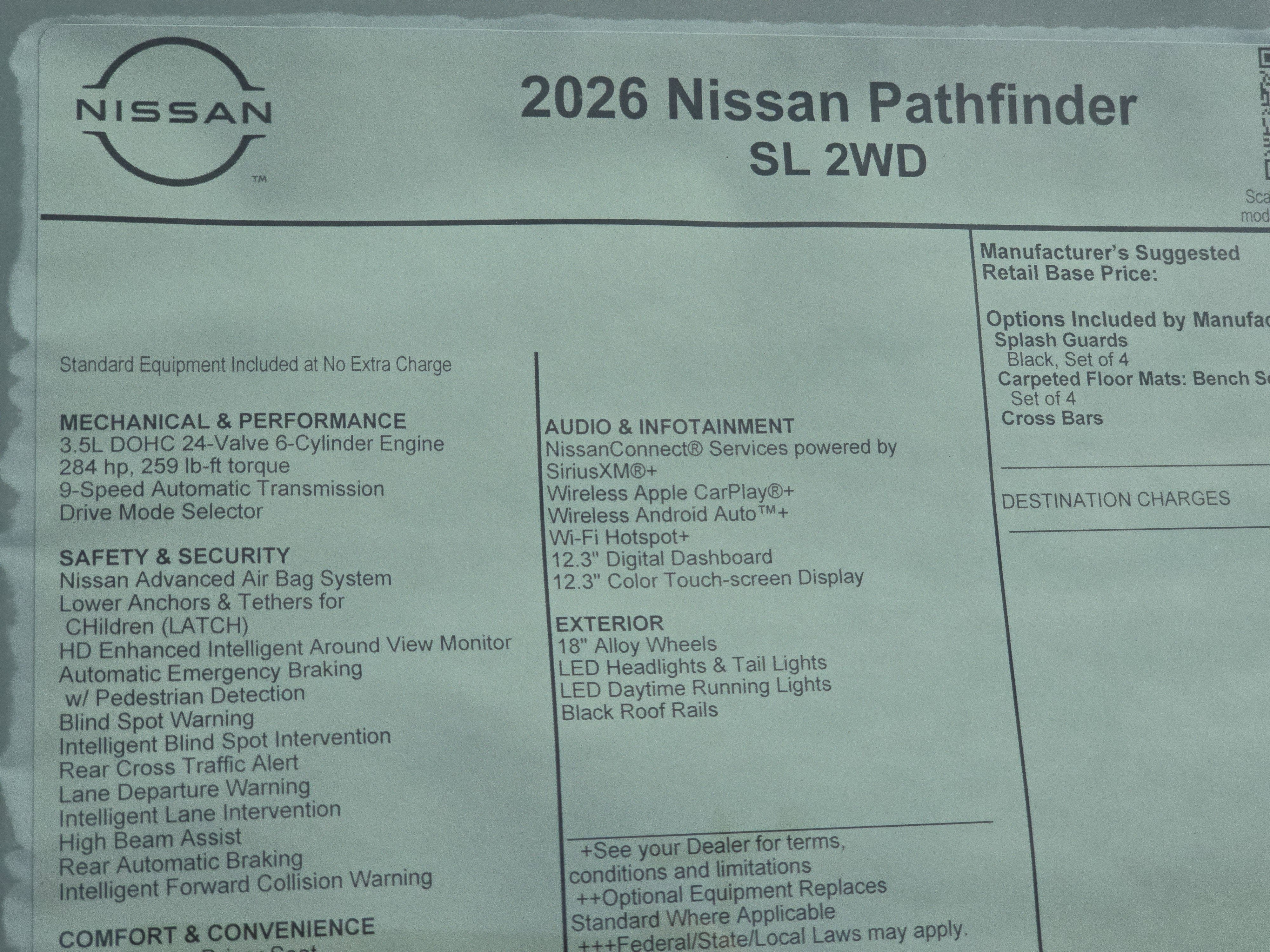 2026 Nissan Pathfinder SL