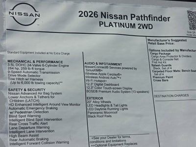 2026 Nissan Pathfinder Platinum