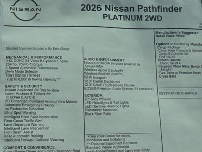 2026 Nissan Pathfinder Platinum
