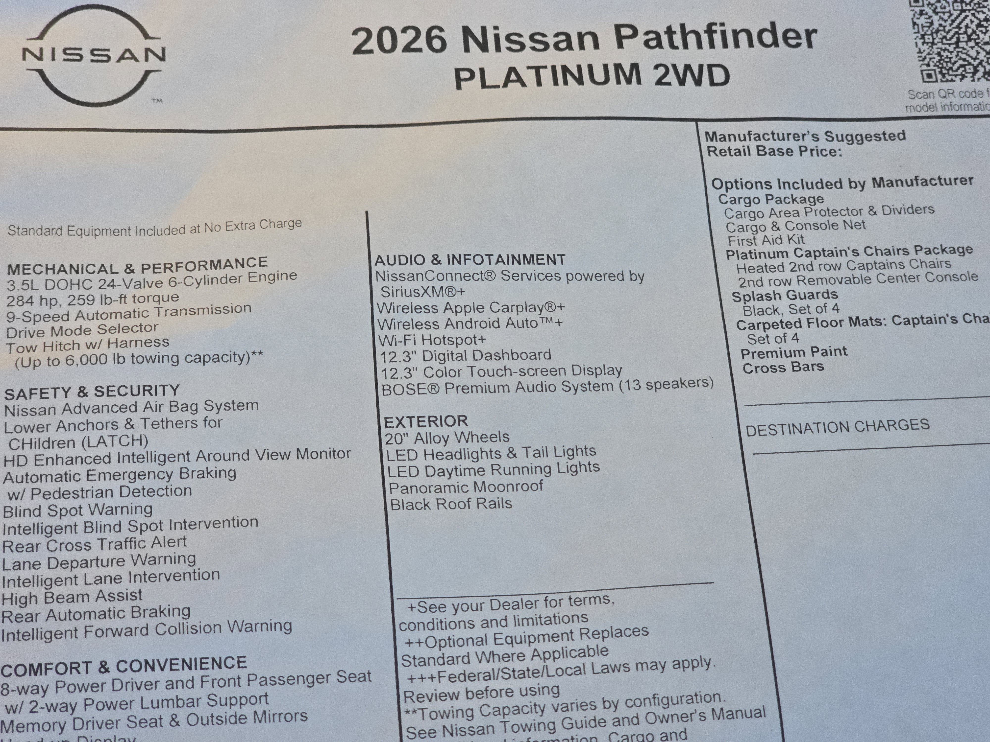 2026 Nissan Pathfinder Platinum