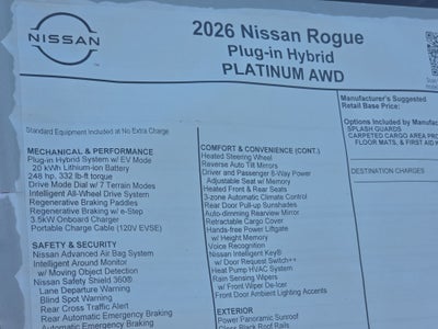 2026 Nissan Rogue Plug-In Hybrid Platinum