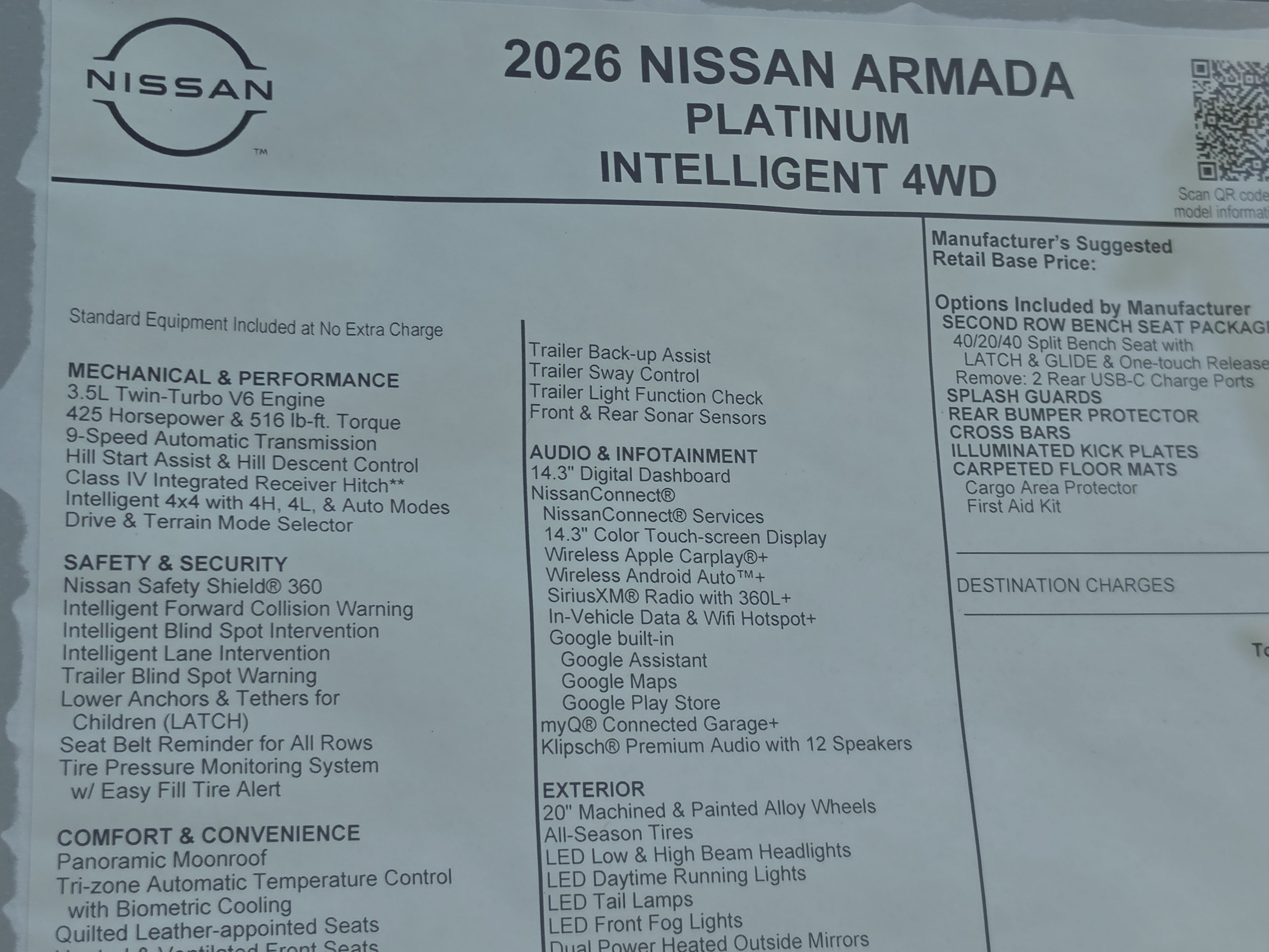 2026 Nissan Armada Platinum