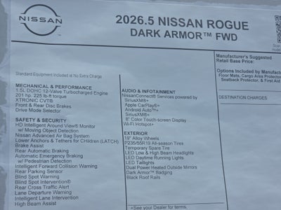 2026 Nissan Rogue Dark Armor