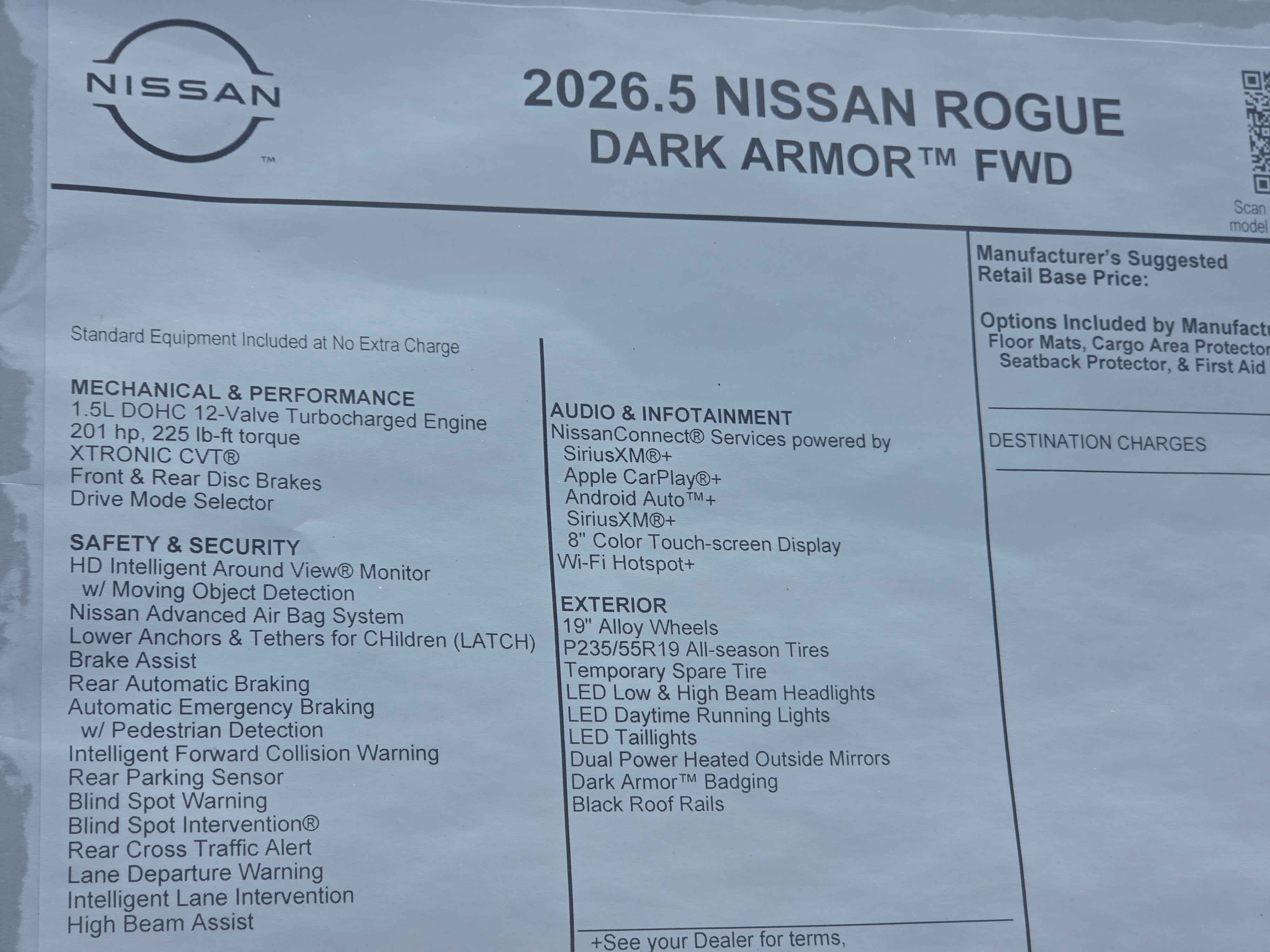 2026 Nissan Rogue Dark Armor