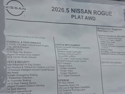 2026 Nissan Rogue Platinum