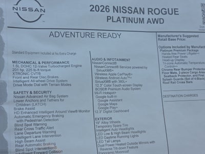 2026 Nissan Rogue Platinum
