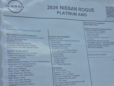 2026 Nissan Rogue Platinum