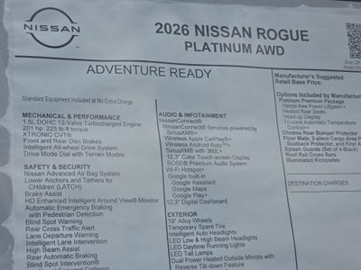 2026 Nissan Rogue Platinum