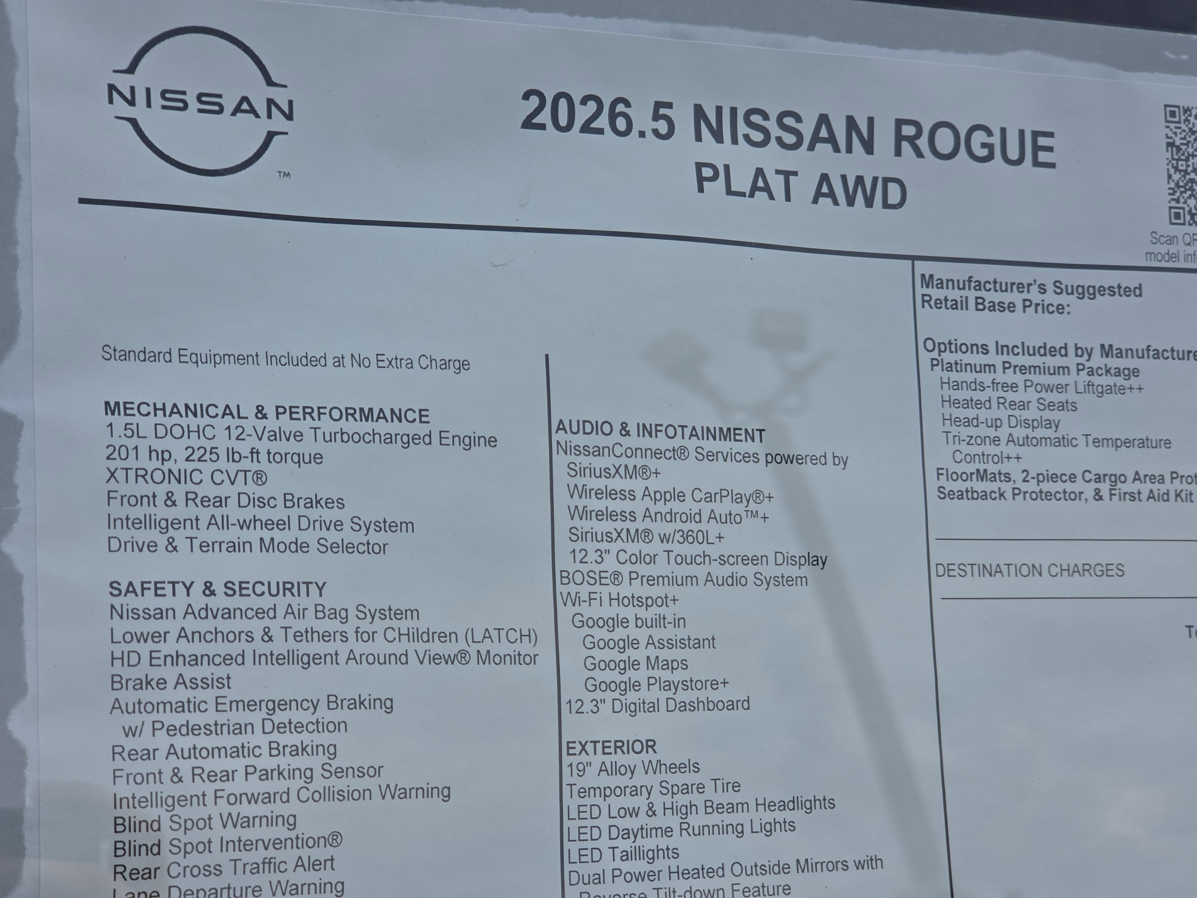 2026 Nissan Rogue Platinum